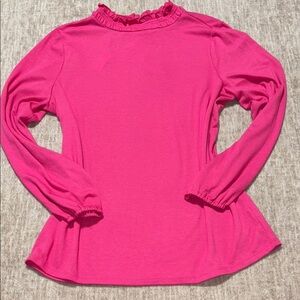 NWT 1X Talbots hot pink top long sleeve high neck tee material plus size